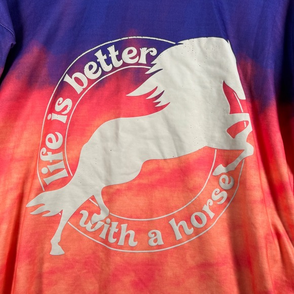 LuLaRoe Hannah Sweatshirt‎ Womens XS Tie Dye Horse Graphic Pullover Casual - Picture 5 of 12